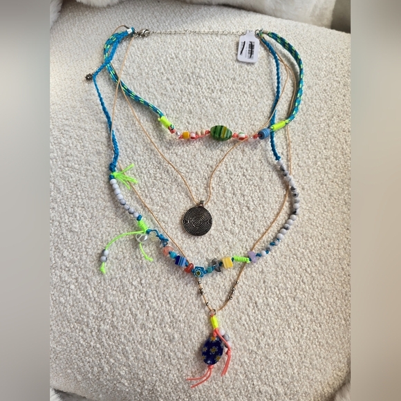 NWT- Free People × Ariana Ost, My Magic Layered Necklace, Turquoise/Blue… - Picture 4 of 9